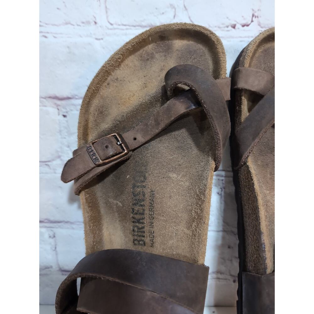 Birkenstock Yara Leather Strappy Sandal Size 36 US 5.0 Mocha Brown Ankle Strap - Picture 3 of 14